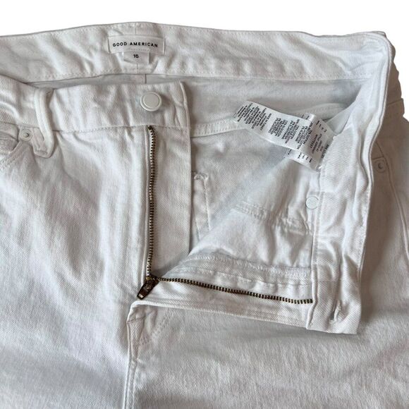 Good American Rolled Cuffed Shorts Women's White Sz. 15 NWOT Summer Spring Beach - Picture 4 of 15